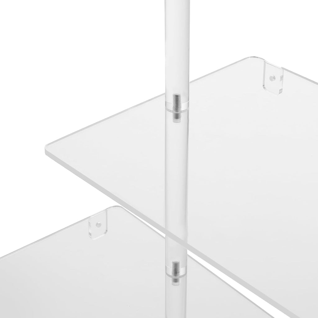 Acrylic Corner Bookshelf, 5-Tier Wall Mounted Clear Ladder Bookcase with 10 Open Shelves, Modern Display Book Shelf for Living Room, Bedroom, Bathroom, 22''Dx22''Wx73.62''H