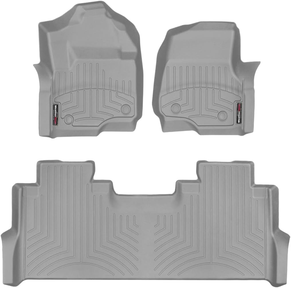 WeatherTech Custom Fit FloorLiners for Ford Super Duty, Super Duty, Super Duty - 1st & 2nd Row (461012-1-2), Grey