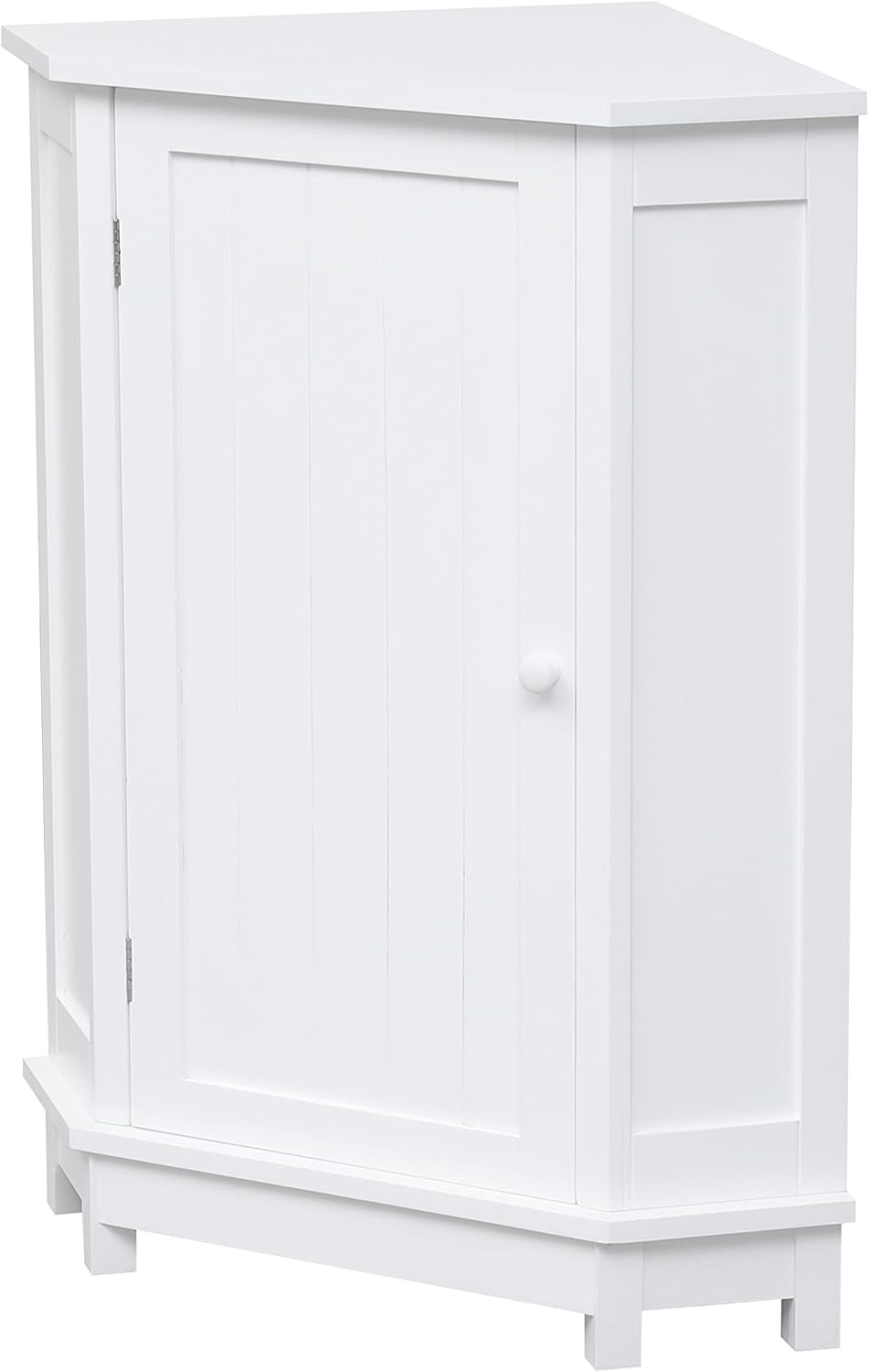 Bellemave Corner Bathroom Cabinet with Door and 2-Tier Adjustable Shelves, Floor Corner Storage Cabinet, Triangle Short Cabinets for Bathroom, Living Room (White)