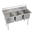 Elkay Foodservice E-Series 3-Compartment Sink, #4 Finish, 16'l x 20'w x 12'd (E3C16X20-0X)