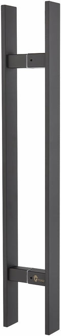 TOGU TG-6018 71 inches Solid Standoffs Heavy-Duty Commercial Grade-304 Stainless Steel Push Pull Door Handle/Barn Door Pull Handle/Glass Pulls, Matte Black Finish