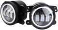 4 Inch 60 W 6000 LM LED Fog Light Bulbs 2 Pieces Kit with Halo White DRL + Amber Indicator Black,10,2 cm