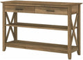 Bush Home Key West Console Table with Drawers and Shelves in Reclaimed Pine, Living Room Storage Solution with Shelving for Media and Books