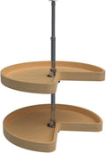 Rev-A-Shelf Kidney-Shape Dual Shelves, 24' Lazy Susan Turntable for Diagonal Lower Corner Base Kitchen Cabinets, 24' W x 14' D x 26' H, Wooden, 4WLS472-24-52