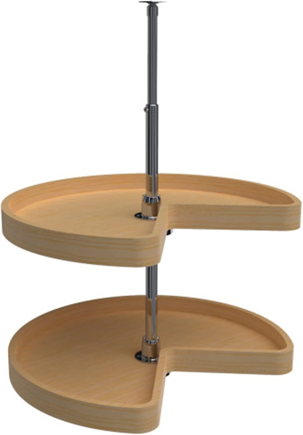 Rev-A-Shelf Kidney-Shape Dual Shelves, 24' Lazy Susan Turntable for Diagonal Lower Corner Base Kitchen Cabinets, 24' W x 14' D x 26' H, Wooden, 4WLS472-24-52