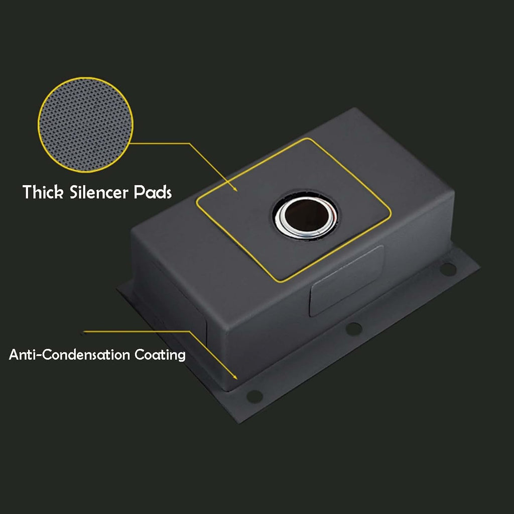 Black Drop in Kitchen Sink 60x45cm, Top Mount Stainless Steel Kitchen Sink, Round Corner Single Bowl Kitchen Sink, Workstation Kitchen Sink Set (55x45cm
