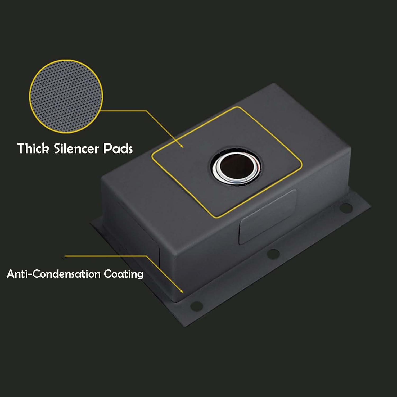 Black Drop in Kitchen Sink 60x45cm, Top Mount Stainless Steel Kitchen Sink, Round Corner Single Bowl Kitchen Sink, Workstation Kitchen Sink Set (72x45cm