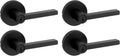 Kwikset Halifax Entry Door Handle with Lock and Key, Secure Keyed Reversible Lever Exterior, for Front Entrance and Bedrooms, Matte Black, 4 Pack, Pick Resistant SmartKey Rekey Security and Microban