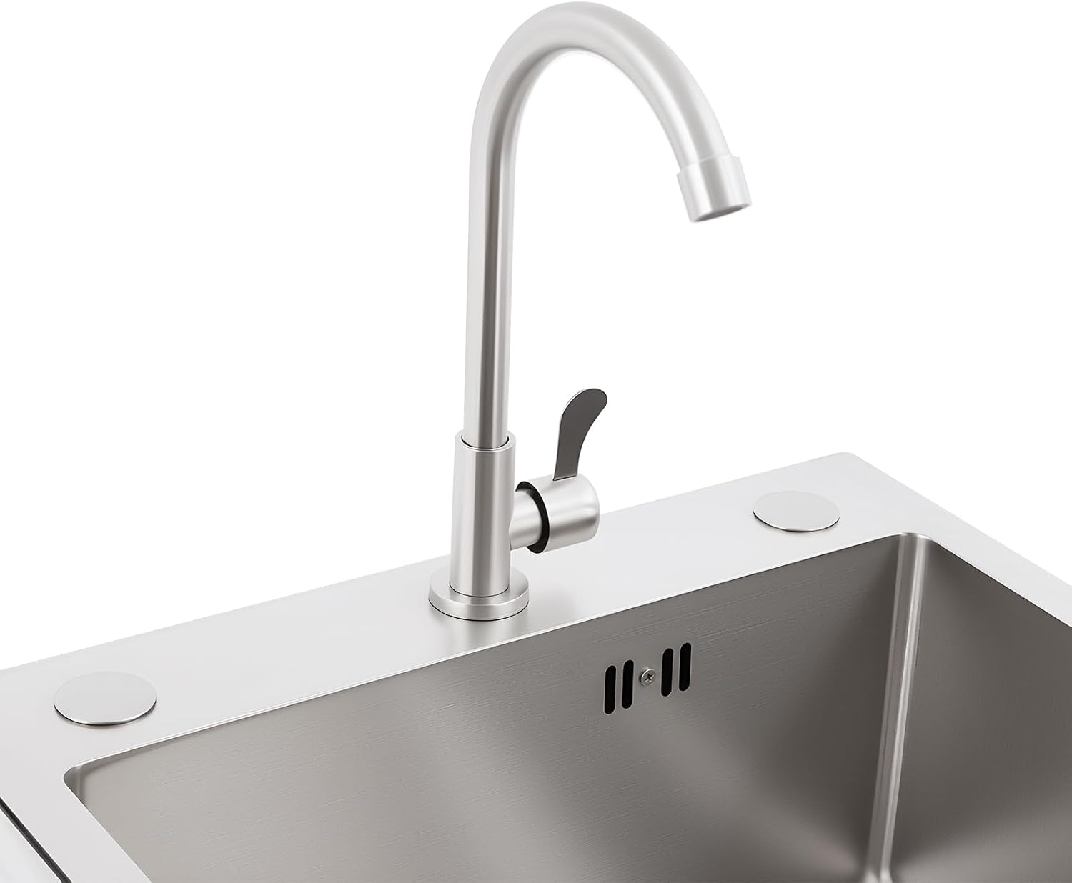 Utility Sinks Commercial Stainless Steel Sink Freestanding Triple Bowl Kitchen with 2 Cold and Hot Water Faucets Hoses Drain Kit Indoor Outdoor for Kitchens Garage Laundry Room