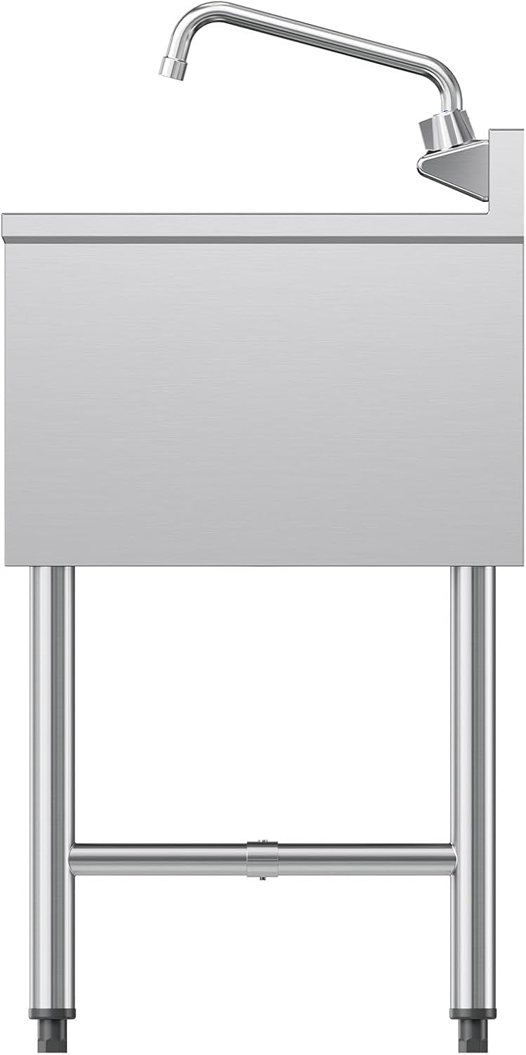 VEVOR 3 Compartment Sink, 18-Gauge 304 Stainless Steel, 10' x 14' x 10' Bowl Size, 3 Bay Commercial Under Bar Sink with Double Drainboard and Backsplash for Kitchen, Restaurant, Food Truck & Home Use