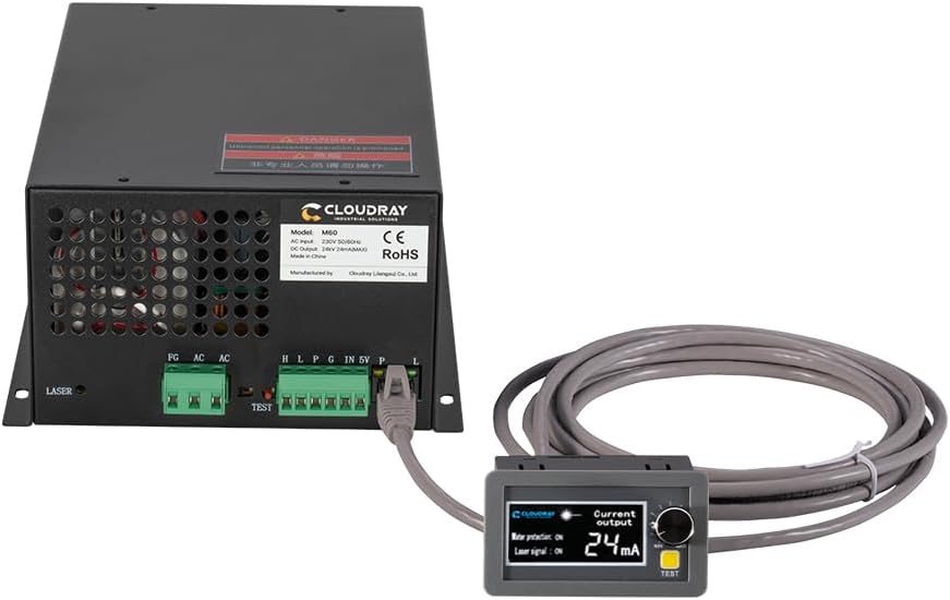 Cloudray 60W Co2 Laser Power Supply 220V for CO2 Laser Tubes Laser Engraver Cutter Engraving Machine MYJG-60W