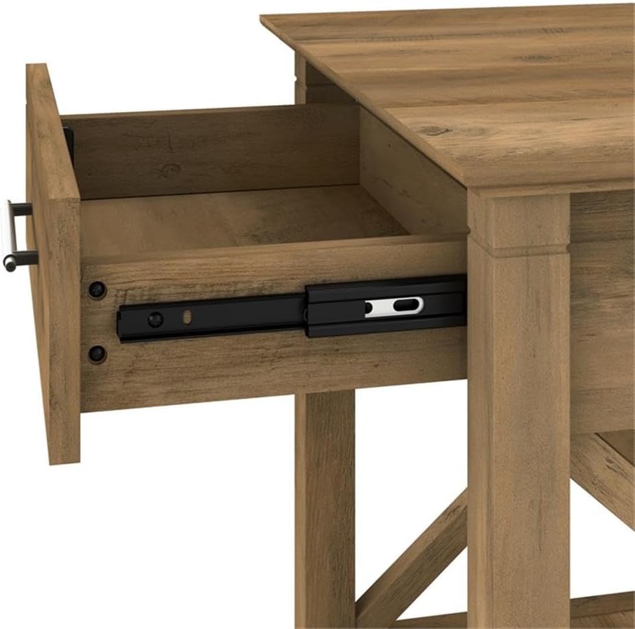 Bush Home Key West Console Table with Drawers and Shelves in Reclaimed Pine, Living Room Storage Solution with Shelving for Media and Books