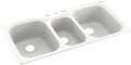 Swanstone KS04422TB.010-4 4-Hole Solid Surface Kitchen Sink, 44' x 22', White
