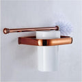 Biggers Luxury Rose Gold Copper Bathroom Accessories Set Paper Holder Towel bar soap Dish Tumbler Holder,Toilet Brush Holder