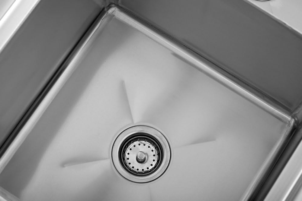 Kratos 59' 18-Gauge Stainless Steel Three Compartment Sink - 18'x18'x12' Bowls