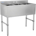 Kratos Commercial Restaurant Sink, 3-Bowl Underbar Compartment Sink with 2 Drainboards, 60'x18.75' (29N-036)