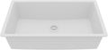 Karran 33 Inch White Undermount Single Bowl Quartz Composite Kitchen Sink, Extra Deep 9' Basin, Heat Scratch and Stain Resistant, Sound Dampening, Rear Drain Design – QU-812
