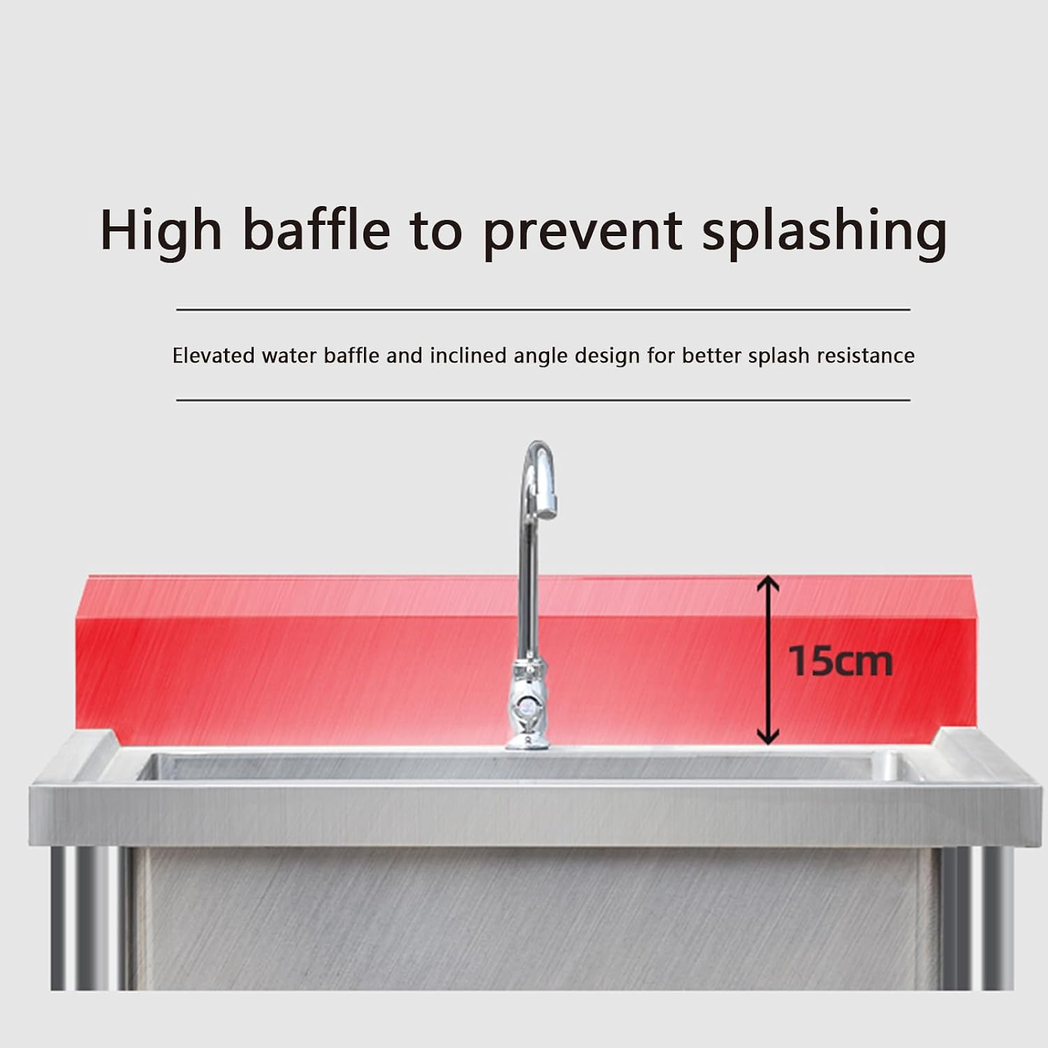 Sink Free Standing Single Bowl Kitchen Sink with Cold and Hot Water Pipe Stainless Steel Sink for Laundry Room Bathroom Farmhouse(