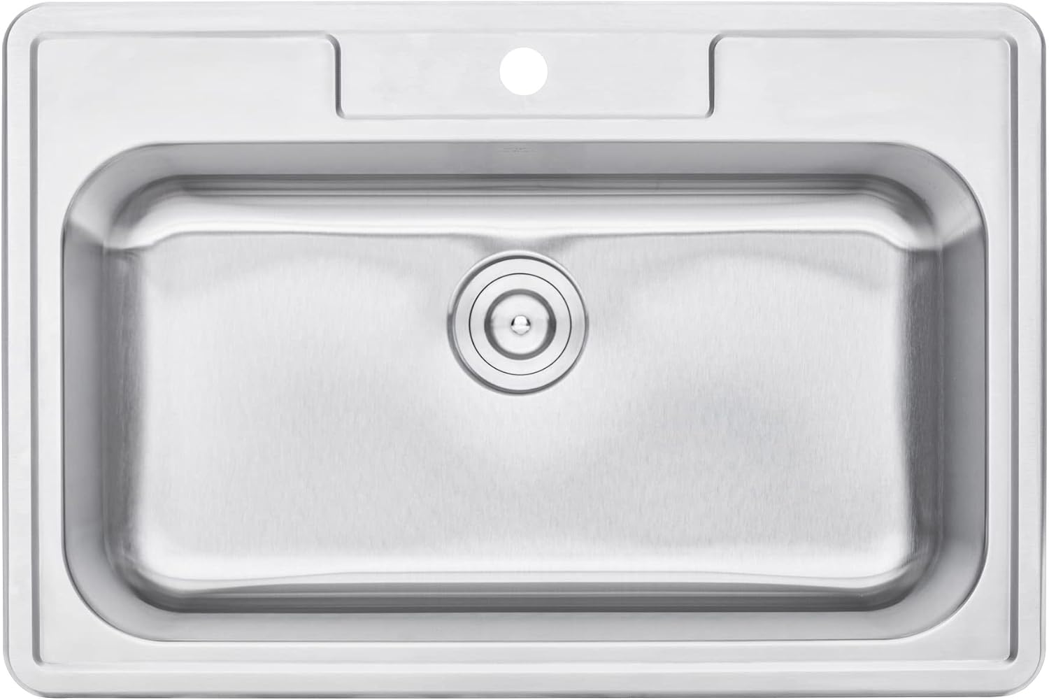 CozyBlock 33 x 22 x 9 Inch Top-mount/Drop-in Stainless Steel Single Bowl Kitchen Sink with Strainer and Protective Bottom Grid - 18 Gauge Stainless Steel-1 Faucet Hole