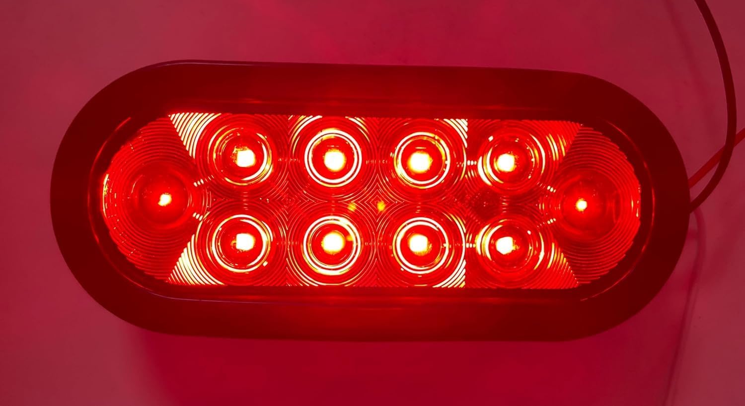 All Star Truck Parts 10X Red 6' Oval 10 LED Trailer Stop Turn Tail Light Kit DOT Certified + Grommets & Plugs IP67 Waterproof Parking Signal Headache Rack Backrack Truck Trailer 12V Reflective Lens