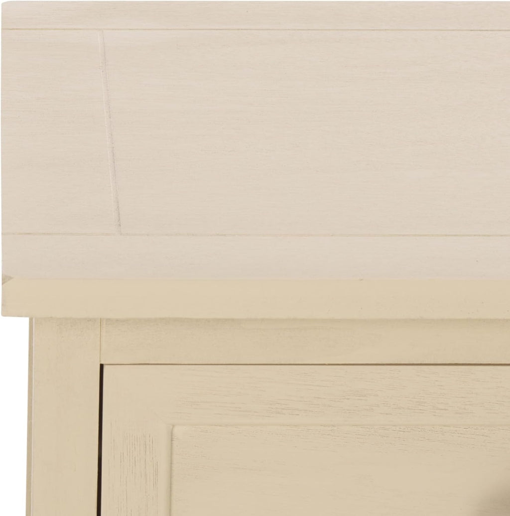 SAFAVIEH Furniture - Carrie 3-Shelf Side Table - Sand - Solid Wood - Farmhouse Tiered Design - Ideal for Living Room, Entryway, Home Office, 16' W x 13' D x 26' H - Fully Assembled (AMH5700J)