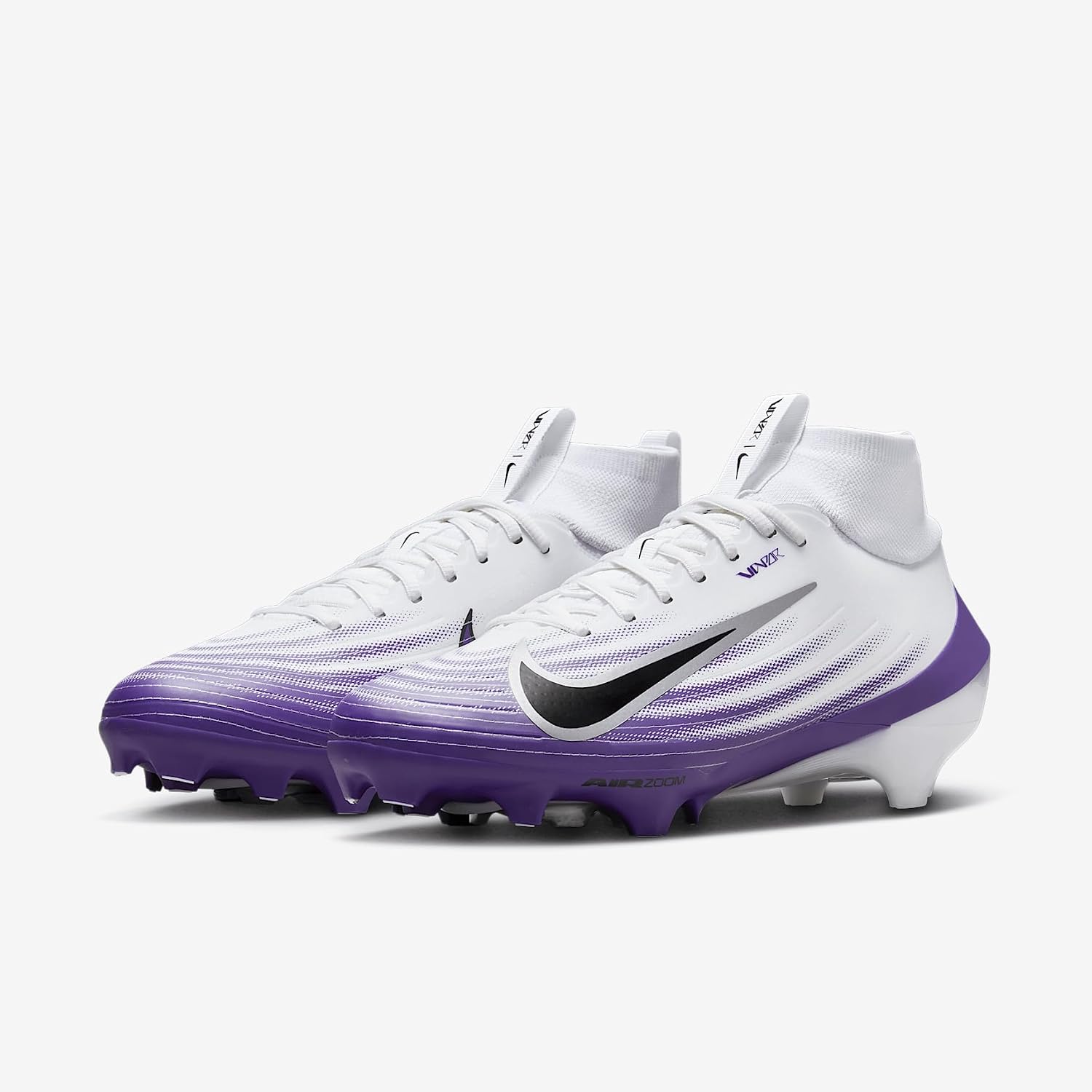 Nike Vapor Pro 1 Football Cleats (HM8850-104, White/Midnight Navy/Metallic Silver/Black)