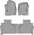 WeatherTech Custom Fit FloorLiners for GMC Sierra 1500, Silverado 2500HD/3500HD, Silverado 1500-1st & 2nd Row (461436-1-9), Grey