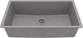 Karran Undermount 33' Large Single Bowl Granite Quartz Composite Kitchen Sink in Grey – Extra Deep 9' Basin, Heat & Scratch Resistant, Sound Dampening, Rear Drain – QU-812