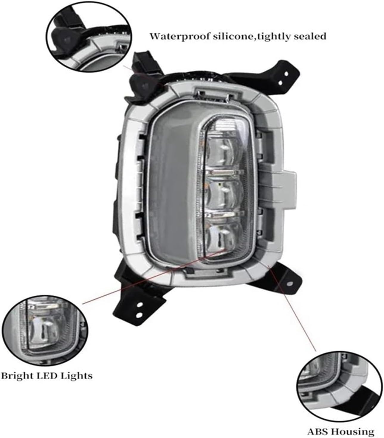 Car Front Head Light for Kia for Seltos for KX3 2020 2021 Turn Signal Indicator Fog Lamp,White and Yellow Light Car LED DRL Daytime Running Light Headlight
