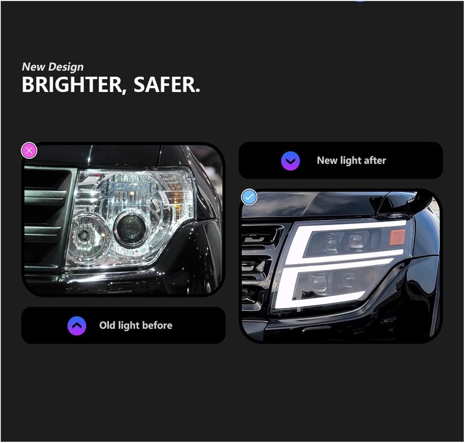 Car Lights Compatible With Pajero V93 V97 Montero 2009-2021 LED Auto Headlight Assembly Upgrade Projector 4 Lens LHD RHD Tool Accessories