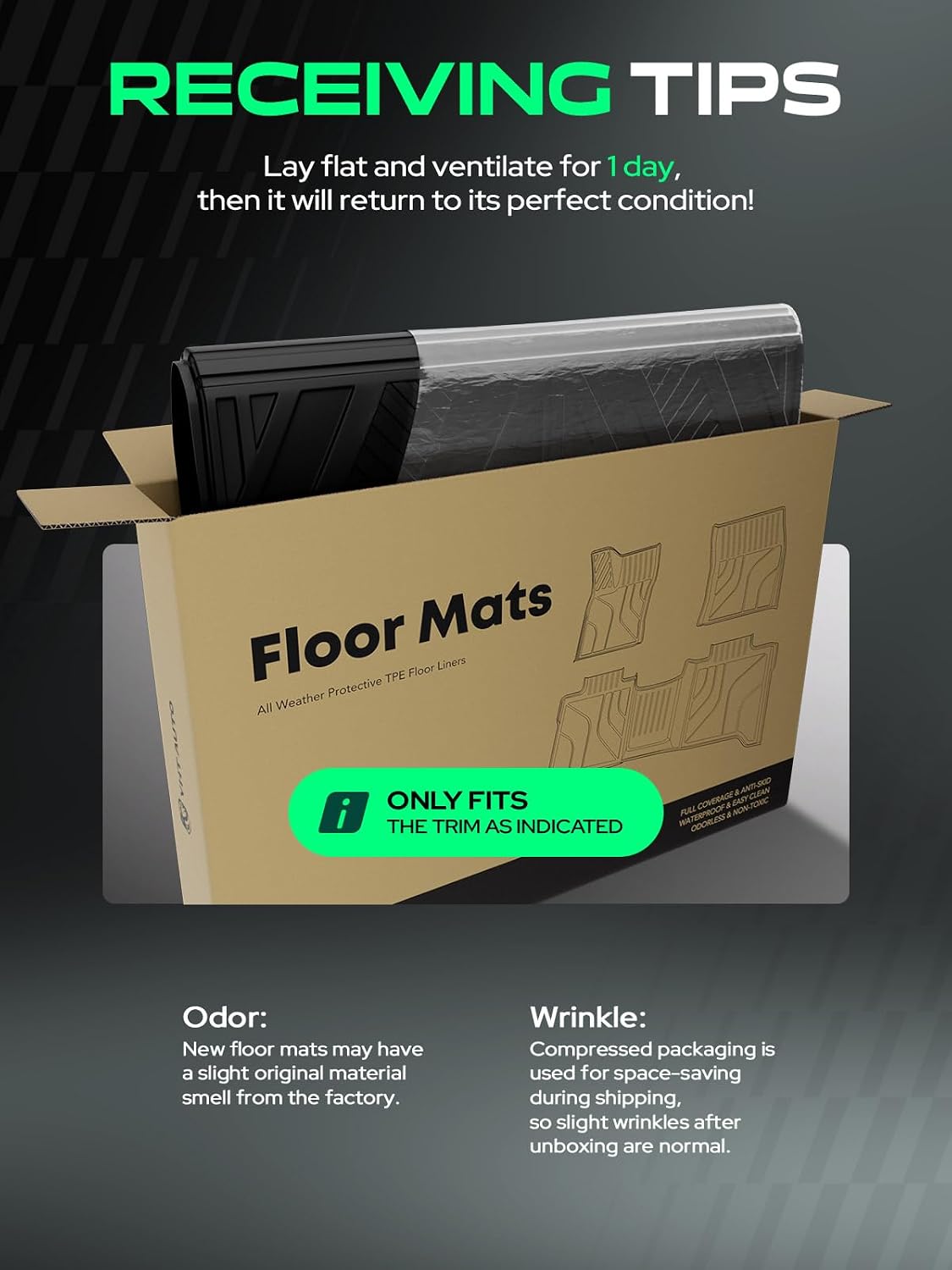 YHTAUTO Floor Mats & Cargo Mat Fit 2023-2026 Nissan Ariya, TPE All Weather Car Mats Waterproof Anti-Slip Odorless Floor Liner, Interior Accessories, 1st & 2nd Row & Trunk Mat, Set of 3