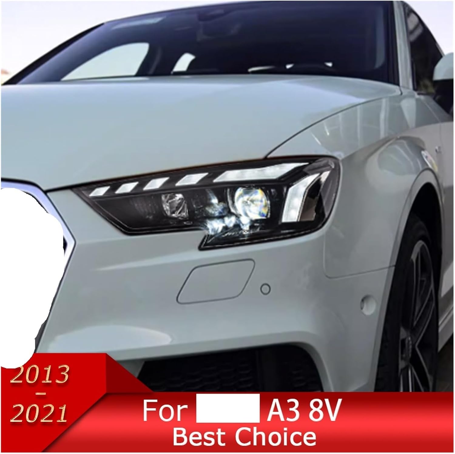 Car Lights Compatible With A3 8V 2013-2021 S3 RS3 Sedan Hatchback LED Auto Headlight Assembly Upgrade RS5 Style Design Tool Accessories(17-20 Xenon)