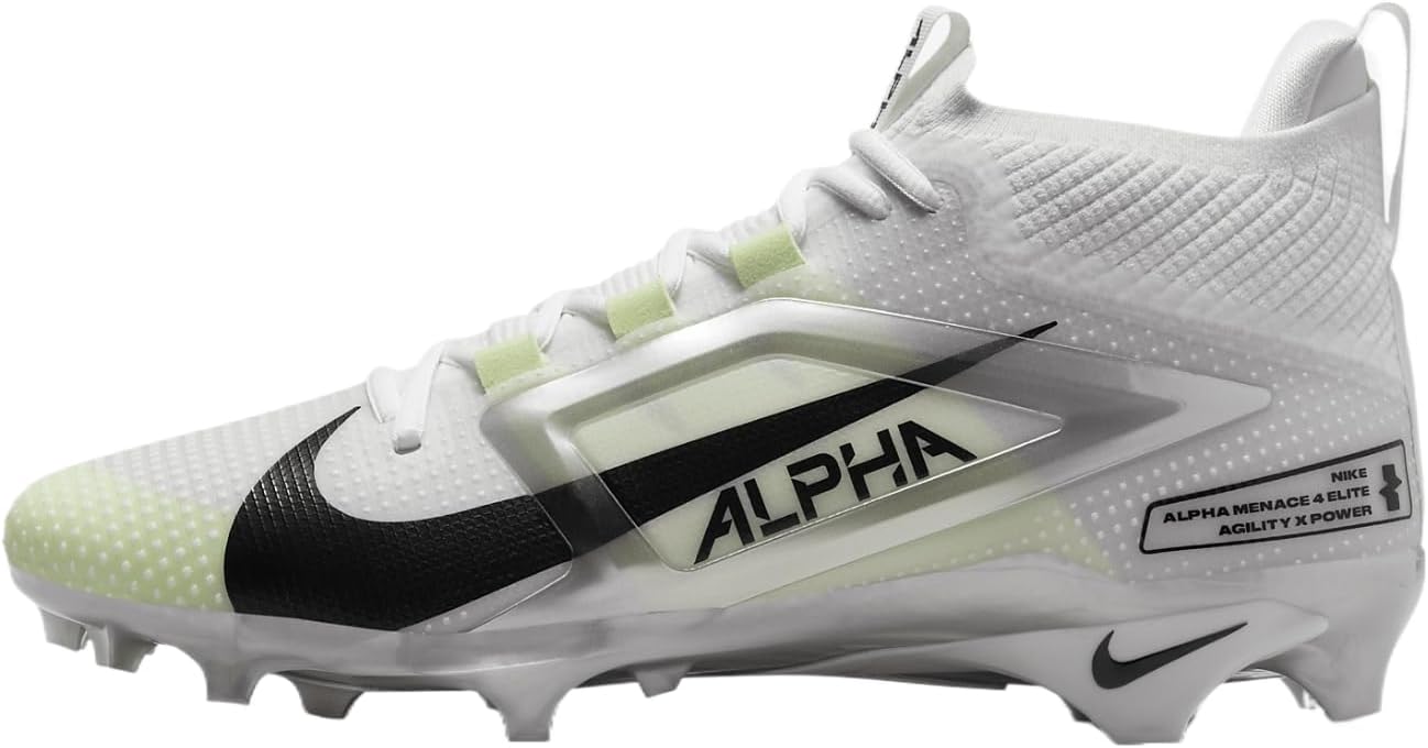 Nike Alpha Menace 4 Elite Football Cleats (FD7036-600, University Red/Team Red/Black/White)