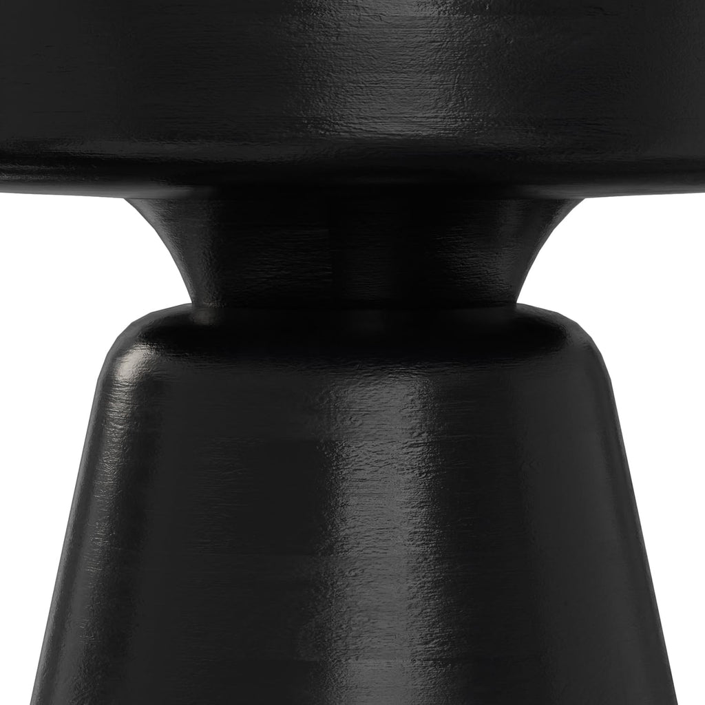 SIMPLIHOME Robbie Accent Table - 16 inch Wide Solid Mango Wood End Table in Black, Boho Contemporary Rustic Side Table for Living Room or Bedroom with Multipurpose Function, Assembled