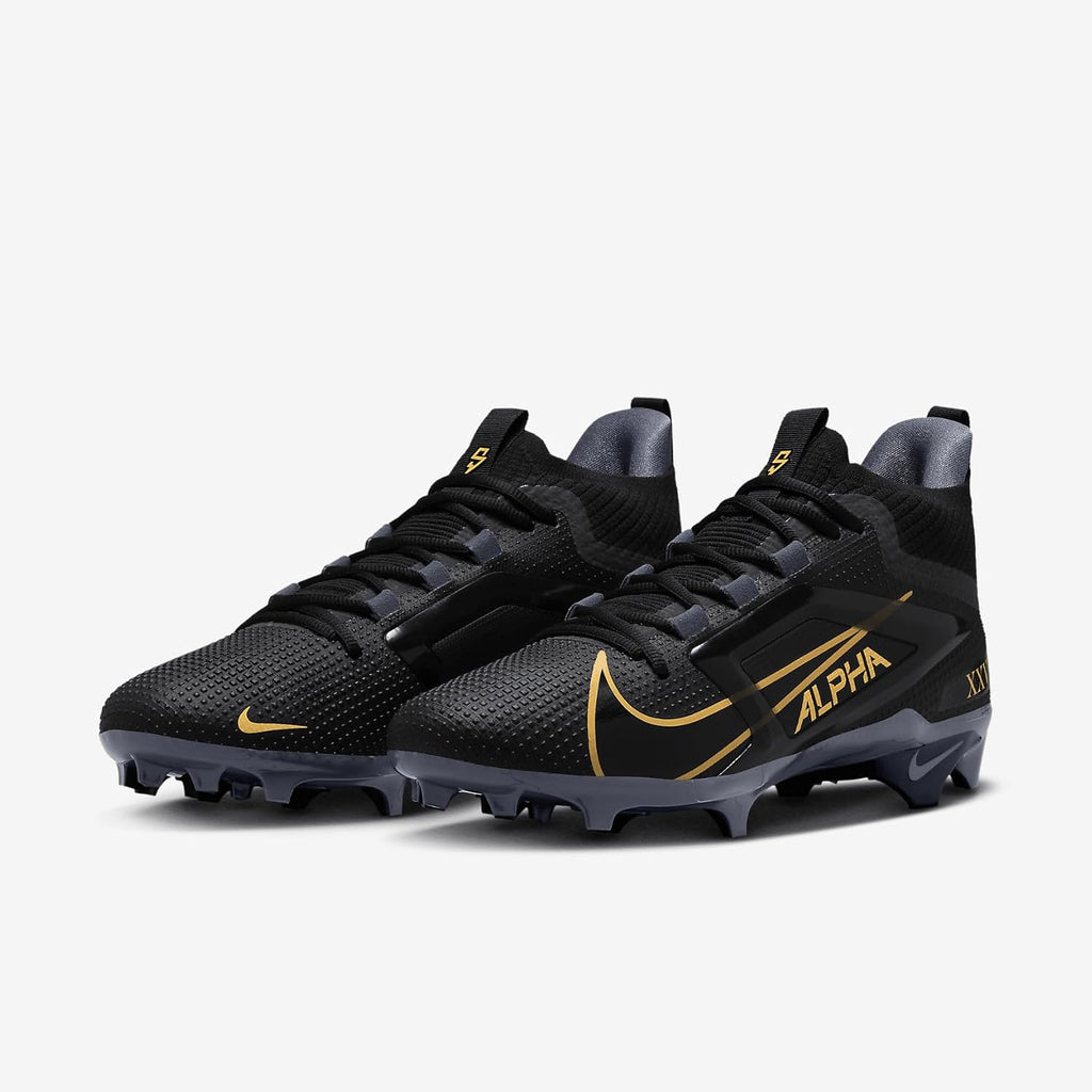 Nike Alpha Menace 4 Elite Saquon Barkley Football Cleats (HF4313-001, Black/Light Carbon) Size 11.5