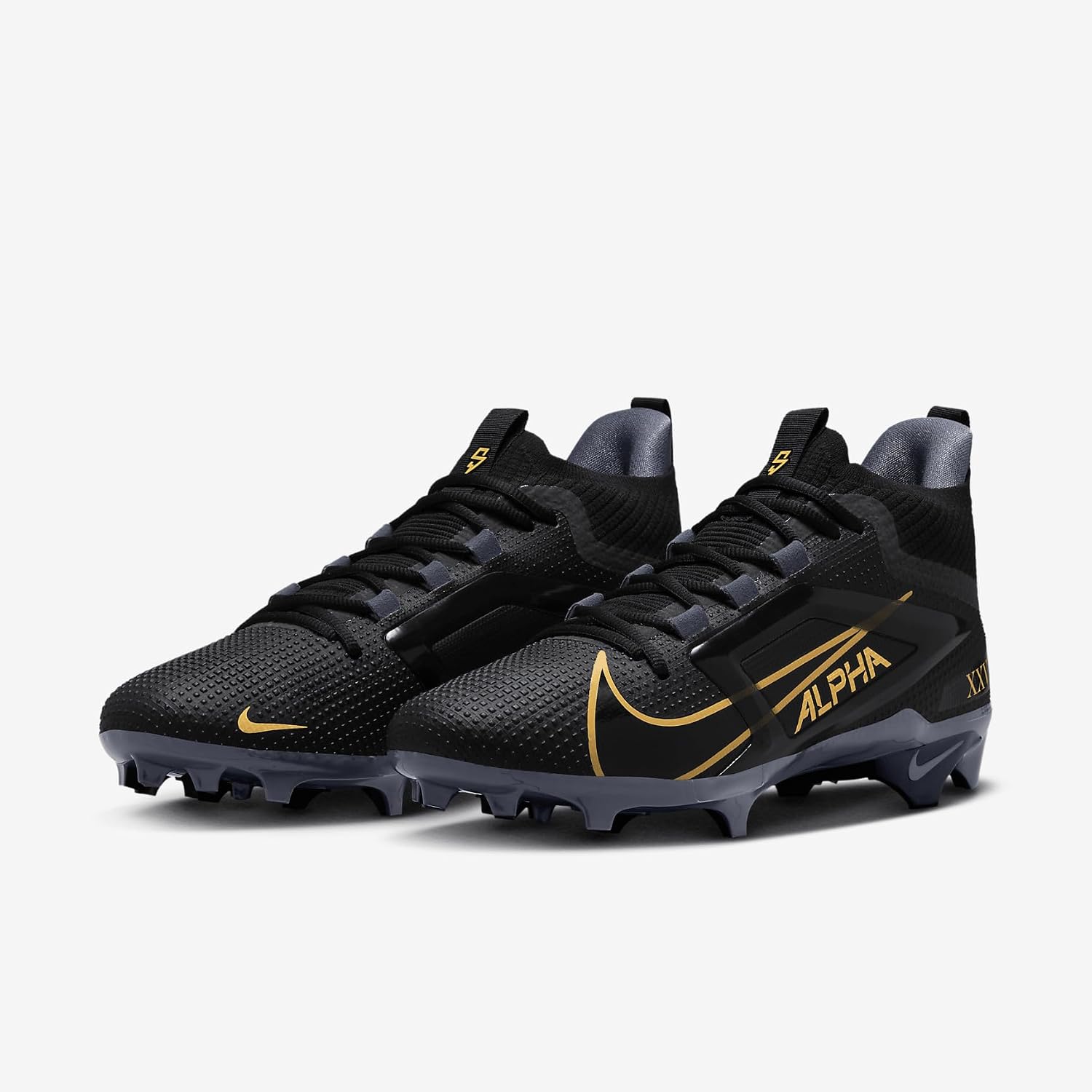 Nike Alpha Menace 4 Elite Saquon Barkley Football Cleats (HF4313-001, Black/Light Carbon) Size 11.5