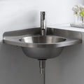 Wall-Mounted Sink, Single Bowl Kitchen Sinks, Utility Sink,Stainless Steel Triangle Basin, Wash Basin, for Kitchen, RV,Silver-A(32x32x45cm)