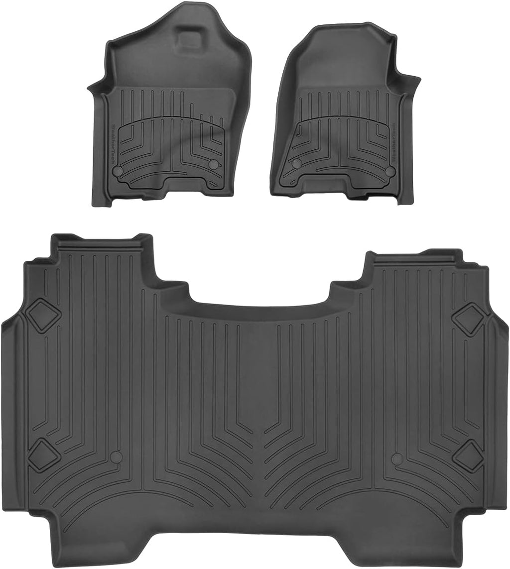 WeatherTech FloorLiner HP Custom Fit Floor Mats for Dodge Ram Truck 1500, Ram 1500 1st & 2nd Row (441428-1-2IM), Black
