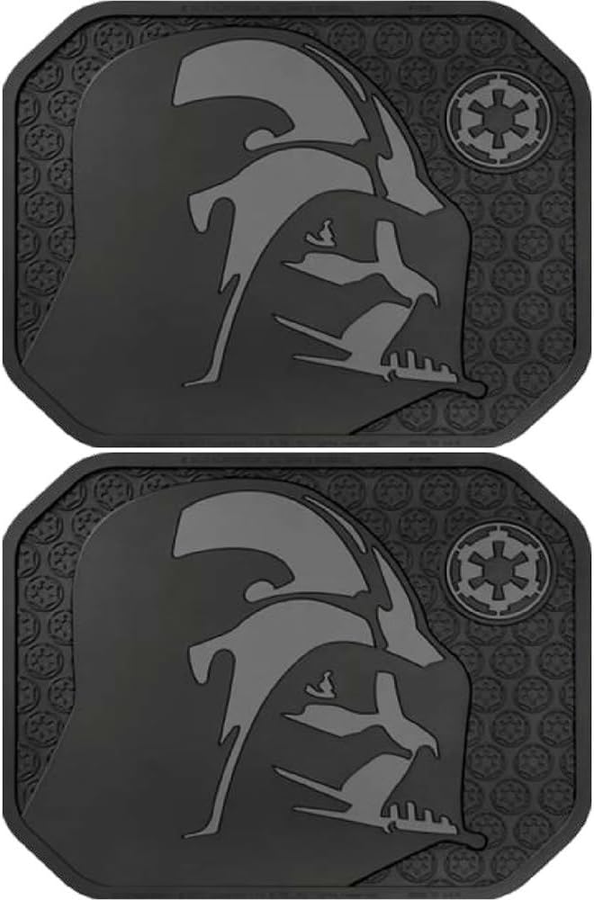 Star Wars Darth Vader with Galactic Empire Logo Car Truck SUV Front & Rear Seat Rubber Floor Mats - 4PC