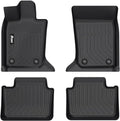 IKON MOTORSPORTS 3D TPE Floor Mats, Compatible with 2024-2025 Porsche Panamera 4, All Weather Waterproof Non-Slip Floor Liners, Front & 2nd Row Full Set Car Interior Accessories, Black 4PCS
