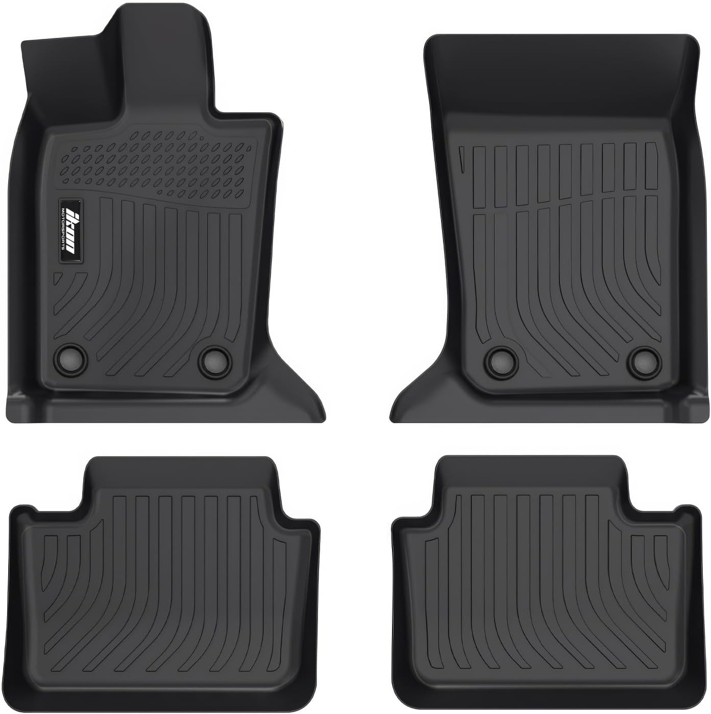 IKON MOTORSPORTS 3D TPE Floor Mats, Compatible with 2024-2025 Porsche Panamera 4, All Weather Waterproof Non-Slip Floor Liners, Front & 2nd Row Full Set Car Interior Accessories, Black 4PCS