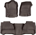 WeatherTech Custom Fit FloorLiners for Chevrolet Silverado 2500HD/3500HD, Sierra 2500HD / 3500HD, Sierra 2500HD / 3500HD - 1st & 2nd Row (477221-475424), Cocoa