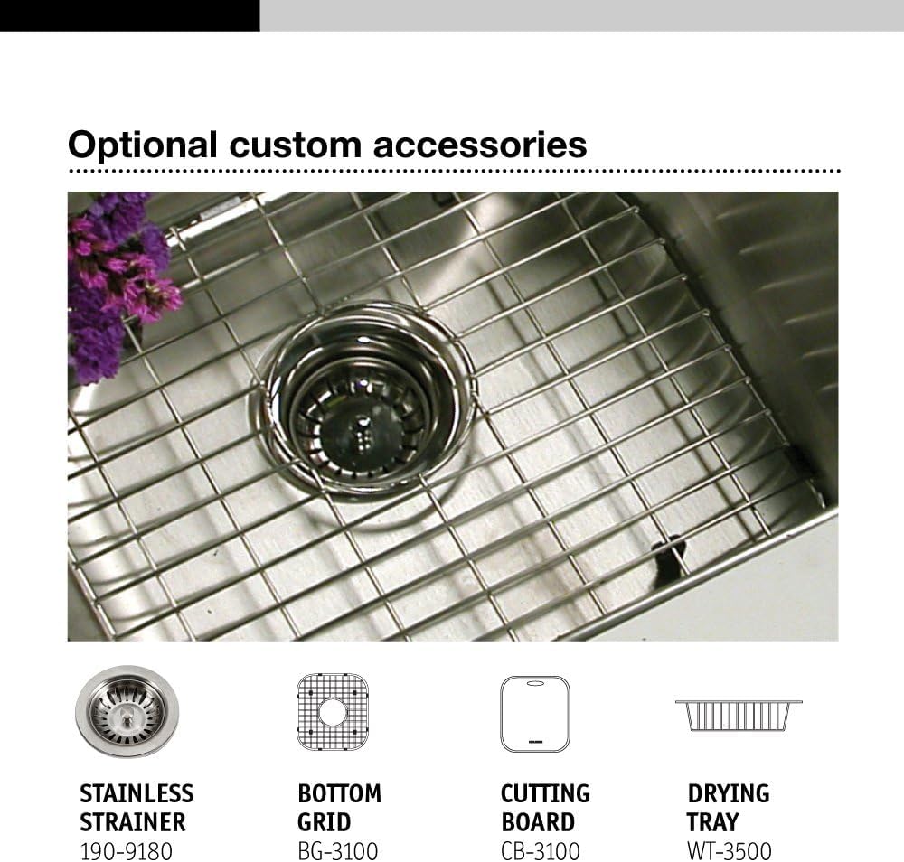 Houzer Glowtone Stainless Steel Kitchen Sink: 33 Inch Drop-in Topmount 4-Hole 50/50 Double Bowl, Durable & Versatile, Essential for Home & Apartment: 3322-8BS4-1