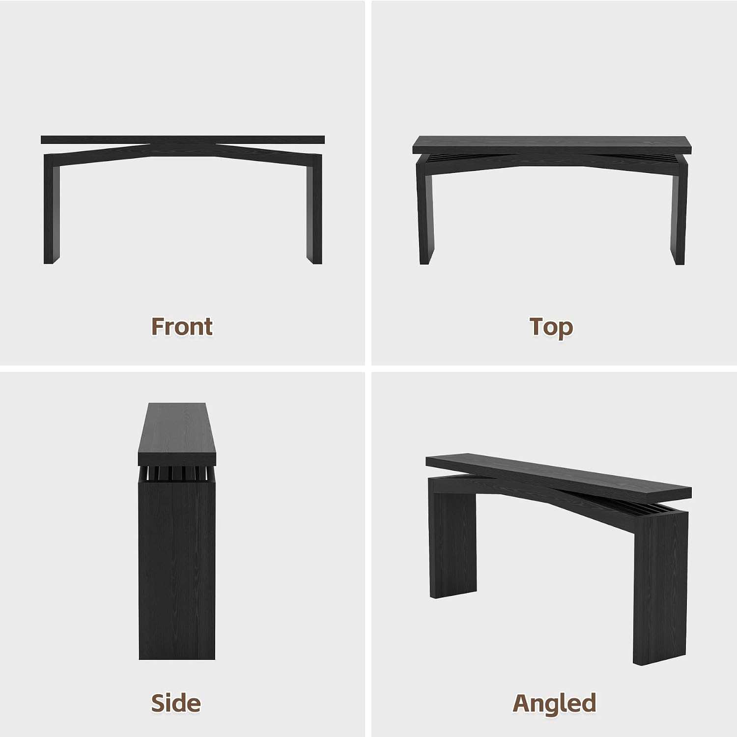 Epecoya 63-Inch Black Console Tables for Entryway, Wooden Sofa Console Table Behind Couch Mid Century, Entryway Console Tables for Living Room, Entry Way, Hallway, Black