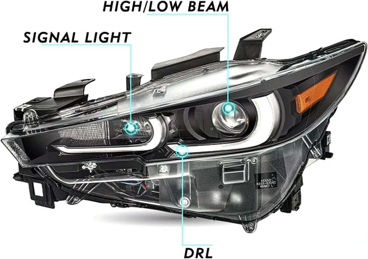 FULL LED No AFS Light Headlight Compatible With Mazda CX-5 2022 2023 2024 Car Front Lamp LED Headlight Assembly No DRL Car Accessories(Left)