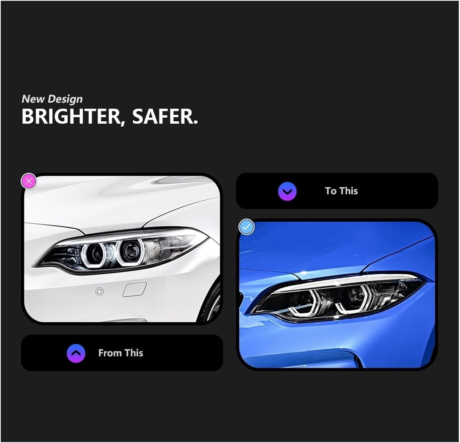 Car Lights Compatible With BMW F22 F23 2 Series 2014-2021 LED Auto Headlight Assembly Upgrade High Configure Style Design Tool Accessories(For Original Halogen)
