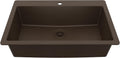 Karran 33' Drop-In Top Mount Quartz Composite Single Bowl Kitchen Sink in Brown – Extra Deep 9' Basin, Heat Resistant, Sound Dampening, Easy Clean Surface