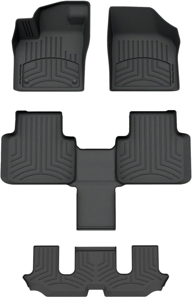 WeatherTech FloorLiner HP Custom Fit Floor Mats for VW Atlas Full Set (4415501-441084-2-5IM), Black