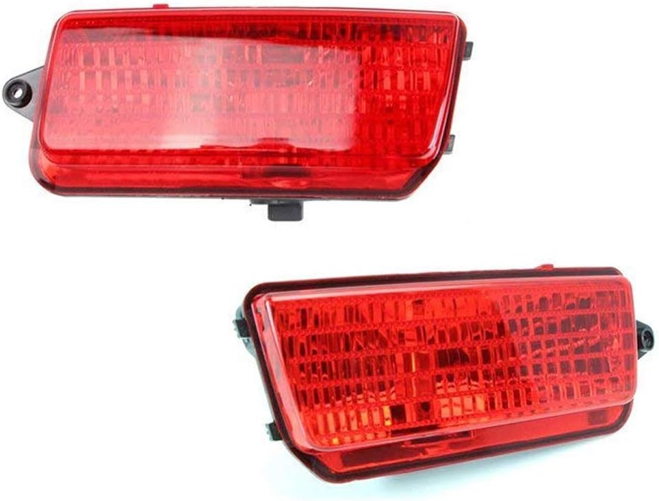 iJDMTOY Complete LED Rear Fog Light Kit Compatible With Jeep 2005-2010 Grand Cherokee WK1, Includes Brilliant Red LED Bulbs, Red Lens Foglamp Assemblies & Wiring Harness