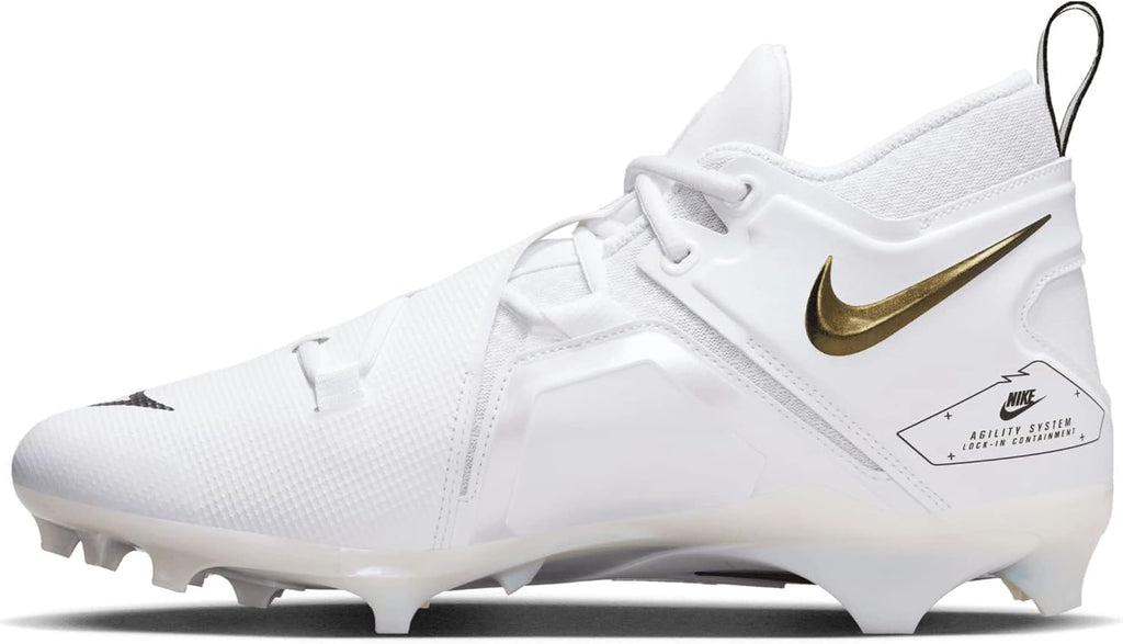 Nike Men's Alpha Menace Pro 3 Mid Football Cleat Size 13 (White)